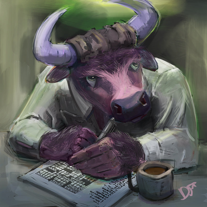 Minotaur Does Crossword