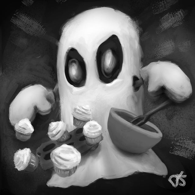 Cupcake Ghost | 8" x 8"